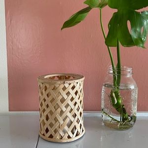 Rattan Flickering Candle Lantern